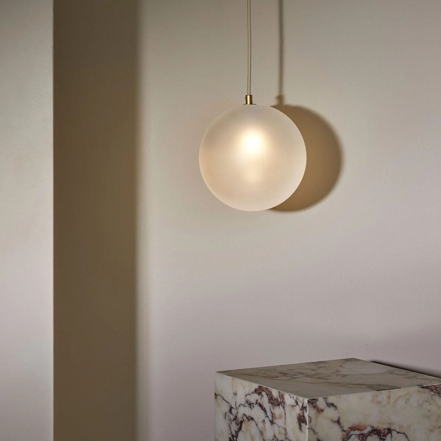 Orb Pendant Large Brass & Fabric Flex